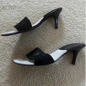 Mila Paoli slip on kitten heel sandals